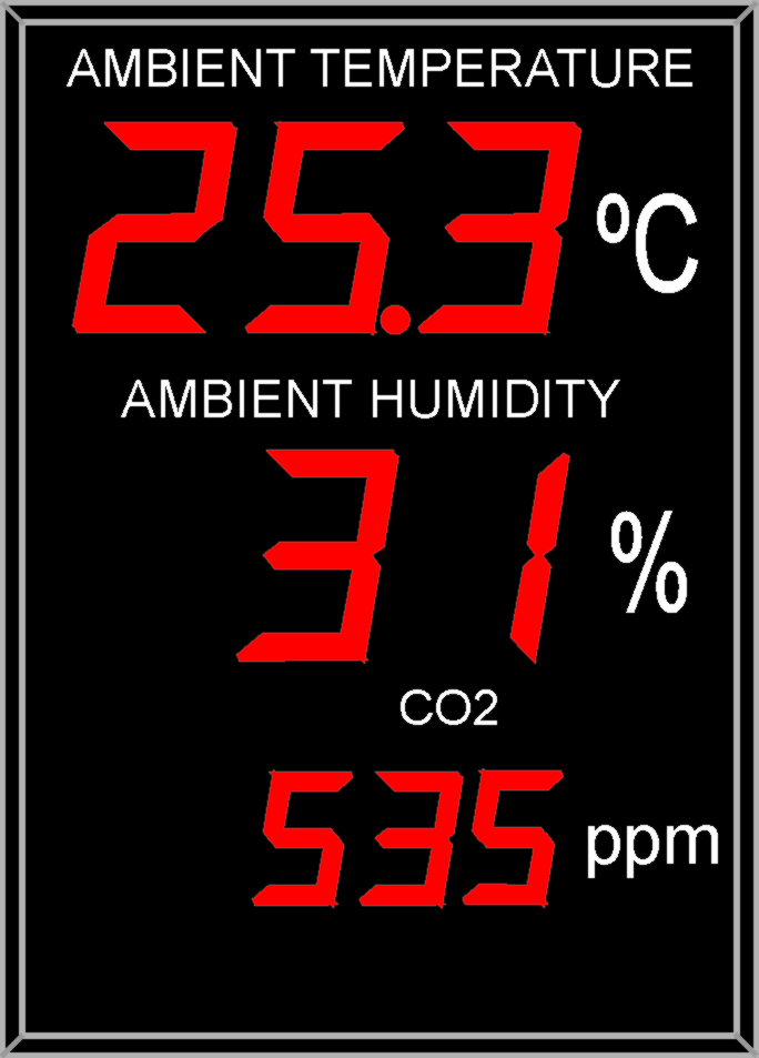 Large format temperature , humidity and CO2 swimming pool display thermometer