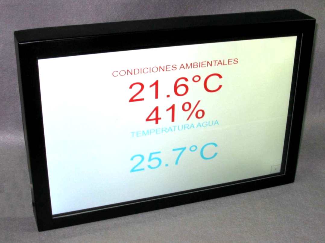 Indicador pantalla TFT/LCD/LED PTH5-P Temperatura ,Humedad y pH segun RITE para piscinas.