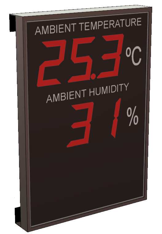 Large format temperature and humidity swimming pool display thermometer
