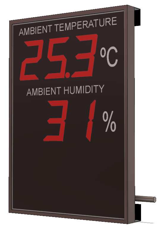 Large format temperature and humidity swimming pool display thermometer