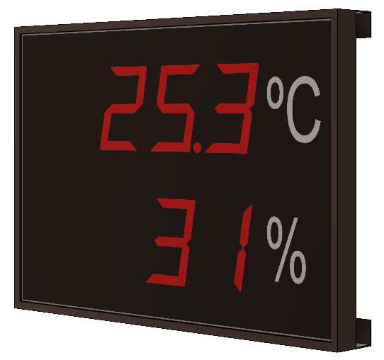 Large format temperature and humidity display thermometer indicato