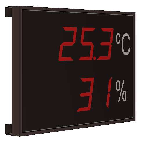 Large format temperature and humidity display thermometer indicato