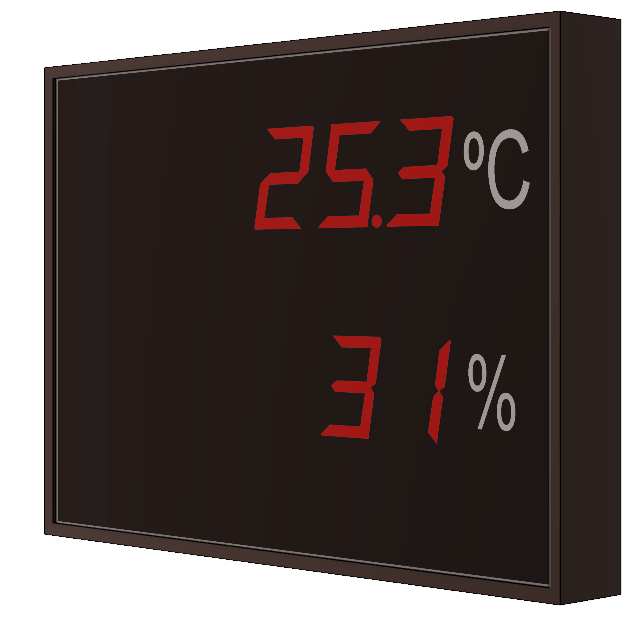 Large format temperature and humidity display thermometer indicato
