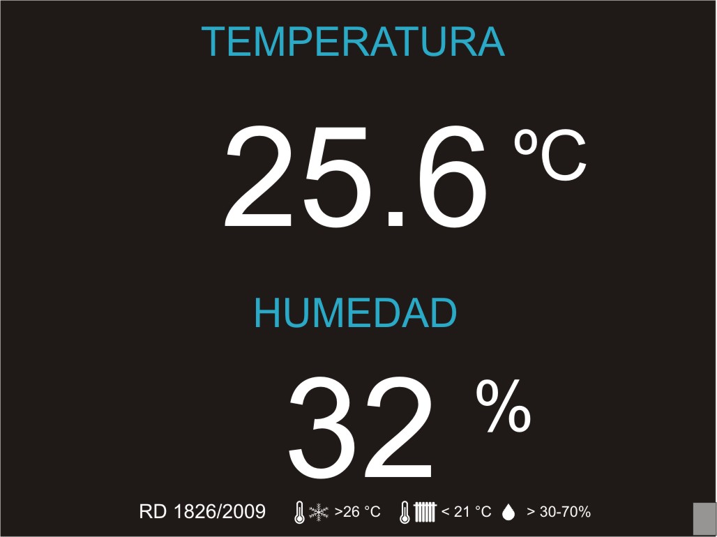 Visualizador Display TFT Temperatura y Humedad segun RITE.