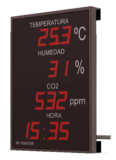 Indicador/ visualizador displays segmentos DTH Temperatura , Humedad ,CO2 y Hora para piscinas