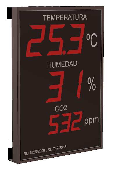 Indicador/ visualizador displays segmentos DTH Temperatura , Humedad y CO2 para piscinas