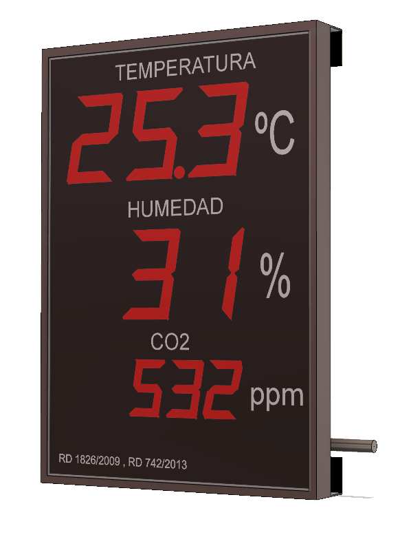Indicador/ visualizador displays segmentos DTH Temperatura , Humedad y CO2 para piscinas