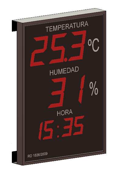 Indicador/ visualizador displays segmentos DTH Temperatura , Humedad y Hora para piscinas