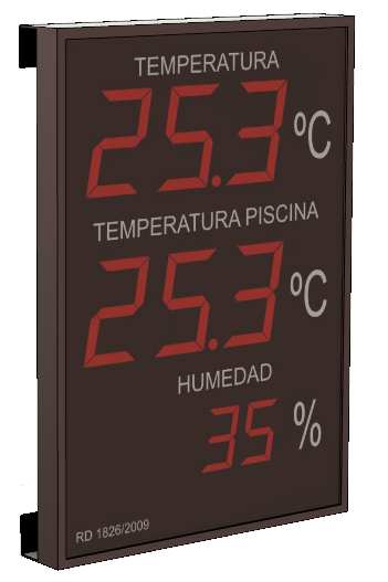 Indicador/ visualizador displays segmentos DTH Temperatura , Temperatura agua y Humedad para piscinas