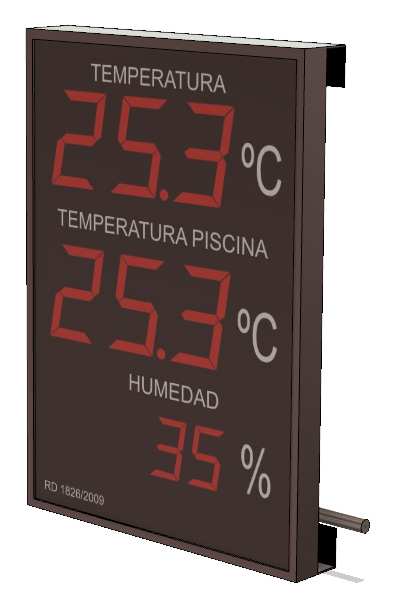Indicador/ visualizador displays segmentos DTH Temperatura , Temperatura agua y Humedad para piscinas